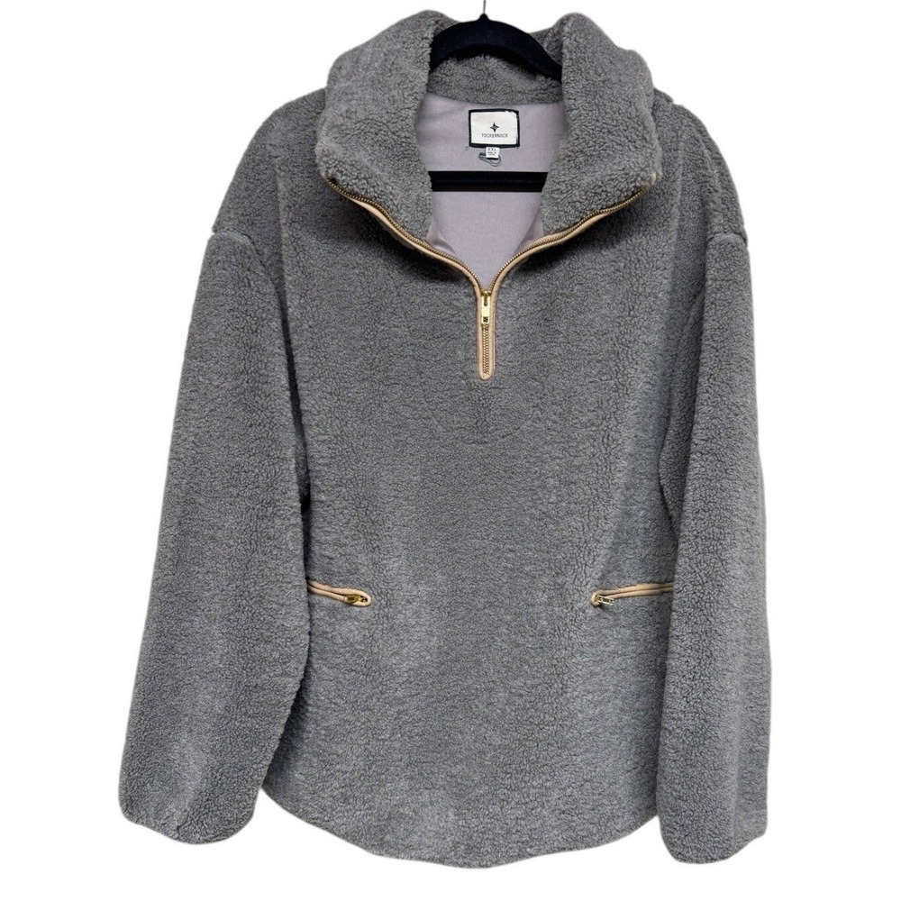 Tuckernuck Olive Rhodes Shearling Quarter Zip Pullover Olive Women's Size XXL